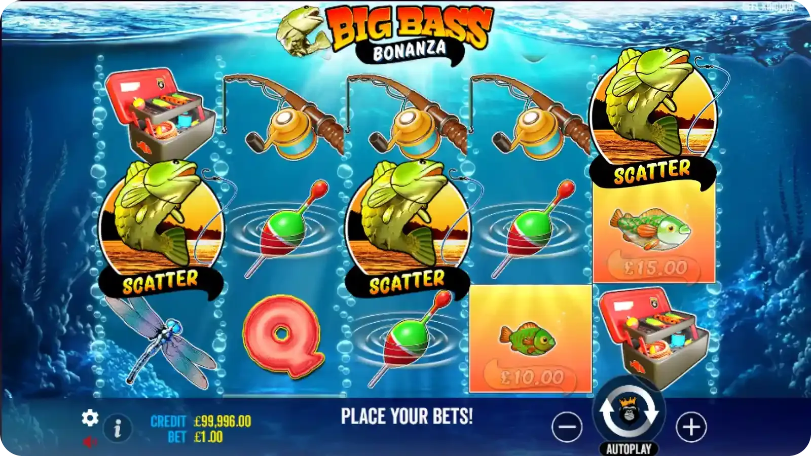 Free Spins in game slot Big Bass Bonanza