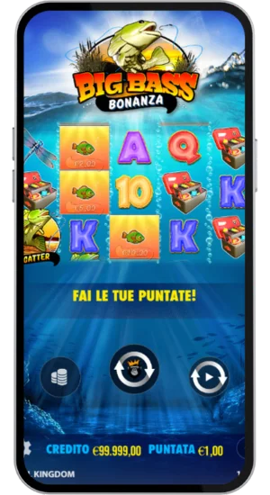 Interfaccia principale di gioco Big Bass Bonanza