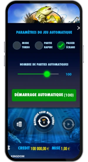 Menu des options de jeu automatique