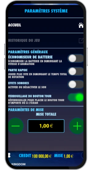 Paramètres système du jeu