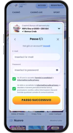 Modulo registrazione Big Bass Bonanza
